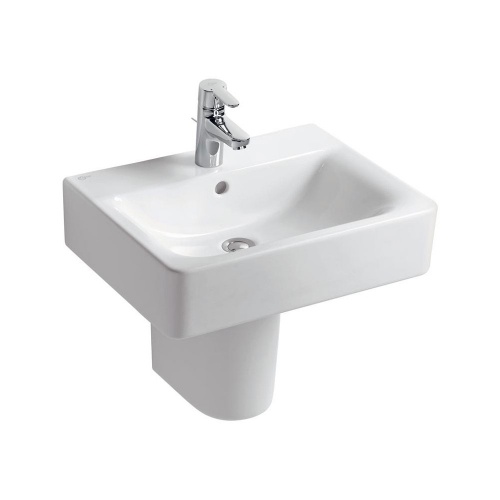 Ideal Standard Concept Cube Washbasin 55cm 1 Tap Hole With Half Pedestal