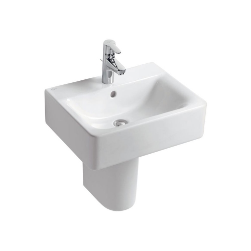 Ideal Standard Concept Cube Washbasin 50cm 1 Tap Hole With Half Pedestal