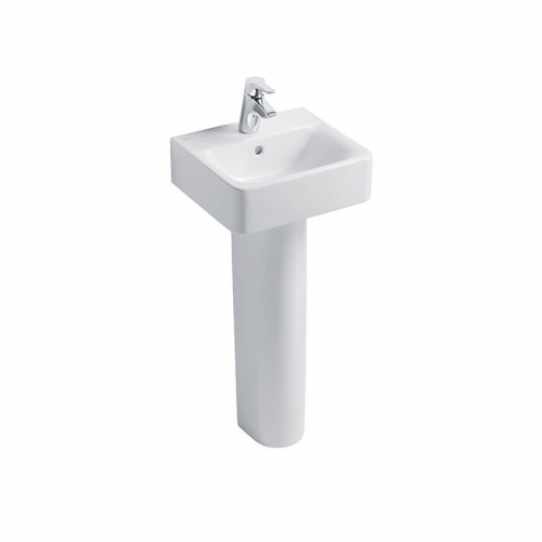Ideal Standard Concept Cube Washbasin 40cm 1 Tap Hole With Full Pedestal
