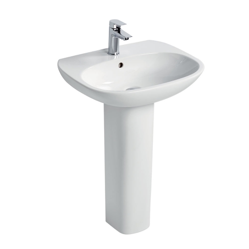 Ideal Standard Tesi Basin 55cm 1 Tap Hole With Full Pedestal