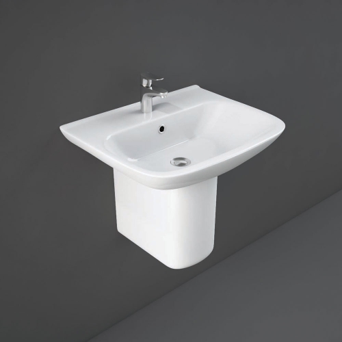 Rak Origin Basin 52cm 1 Tap Hole With Half Pedestal