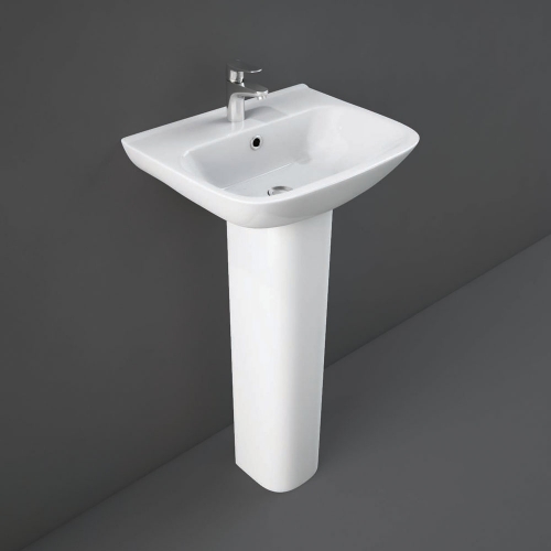 Rak Origin Basin 45cm 1 Tap Hole With Full Pedestal