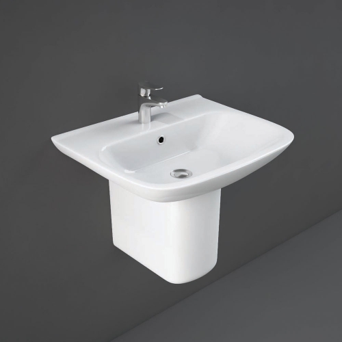 Rak Origin Basin 65cm 1 Tap Hole With Half Pedestal