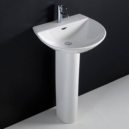 Rak Reserva Basin 550mm 1 Tap Hole With Full Pedestal