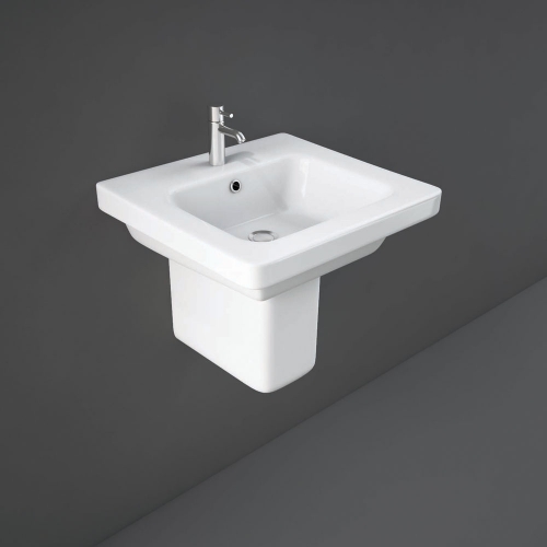 Rak Resort Basin 55cm 1 Tap Hole With Half Pedestal