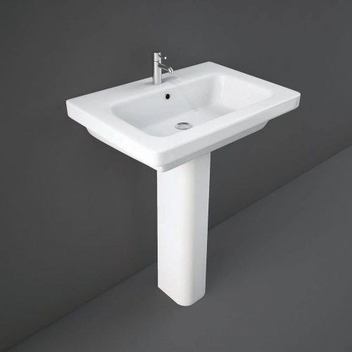 Rak Resort Basin 65cm 1 Tap Hole With Full Pedestal