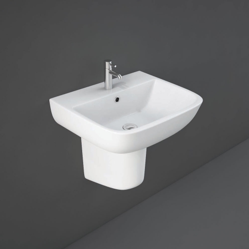 Rak Series 600 Basin 52cm 1 Tap Hole With Half Pedestal