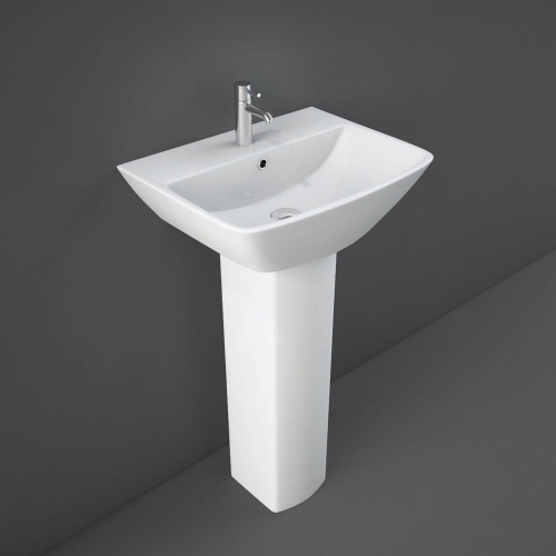 Rak Summit Basin 50cm 1 Tap Hole And Full Pedestal