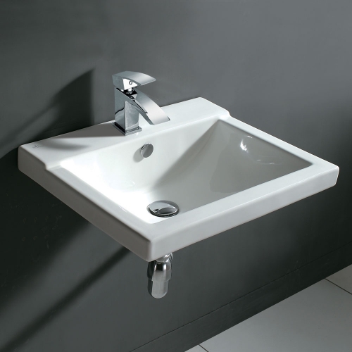 Synergy Geo 3 Wall Hung Basin 560mm 1 Taphole Basin With Bottle Trap