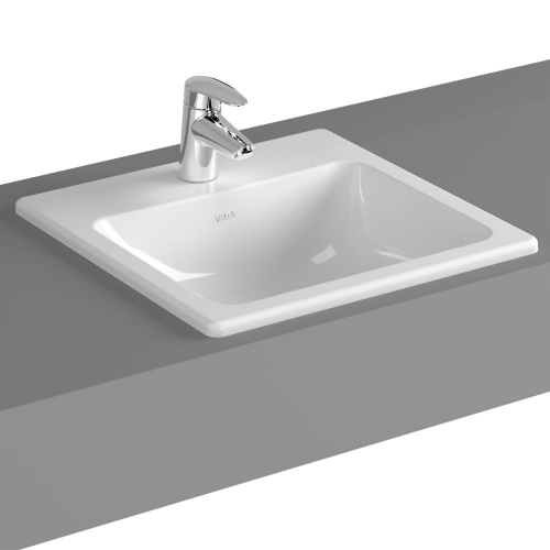 Vitra S20 Countertop Washbasin Square 45cm 1 Tap Hole 5463B003-0001 
