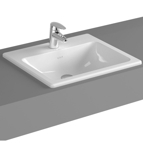 Vitra S20 Countertop Washbasin Square 50cm 1 Tap Hole 5464B003-0001