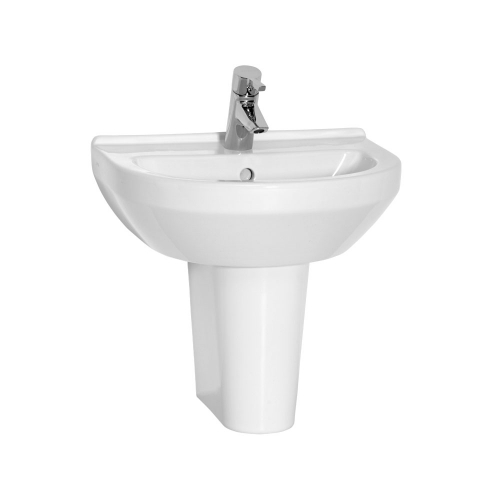 Vitra S50 Washbasin Round 60cm 1 Tap Hole And Half Pedestal