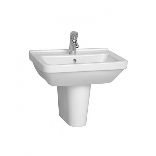 Vitra S50 Washbasin Square 60cm 1 Tap Hole And Half Pedestal