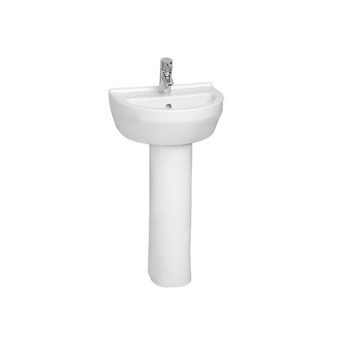 Vitra S50 Washbasin Round 45cm 1 Tap Hole And Full Pedestal
