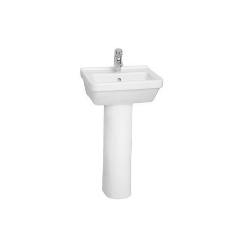 Vitra S50 Washbasin Square 45cm 1 Tap Hole And Full Pedestal
