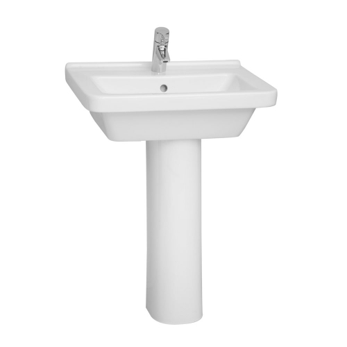 Vitra S50 Washbasin Square 55cm 1 Tap Hole And Full Pedestal