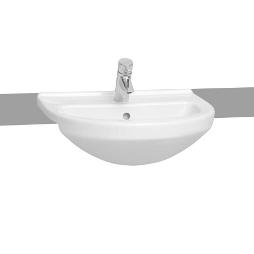 Vitra S50 Washbasin Semi Recessed Round 55cm 1 Tap Hole 5307B003-0001