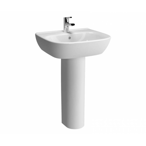 Vitra Zentrum Washbasin 55cm 1 Tap Hole And Full Pedestal