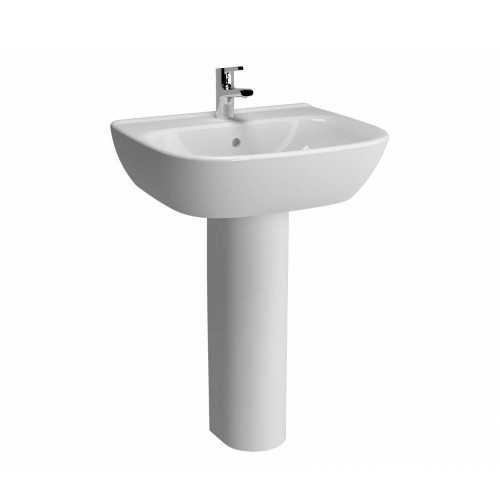 Vitra Zentrum Washbasin 60cm 1 Tap Hole And Full Pedestal