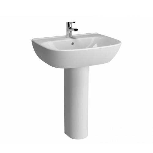Vitra Zentrum Washbasin 65cm 1 Tap Hole And Full Pedestal