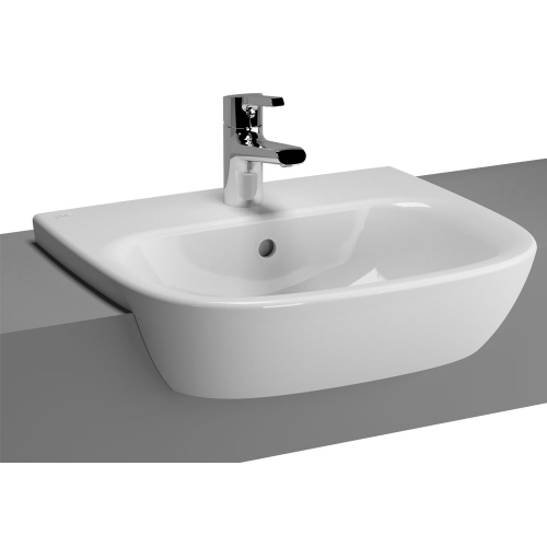 Vitra Zentrum Semi-Recessed Washbasin 50cm 1 Tap Hole 5635B003-0001 