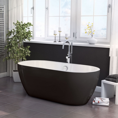 Synergy San Marlo Black Double Ended Bath 1655 x 750 x 580mm 