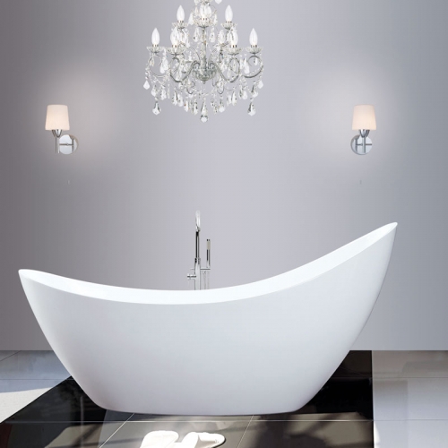 Synergy Modern White Thin Edged Slipper Bath 1750 x 750 x 870mm 