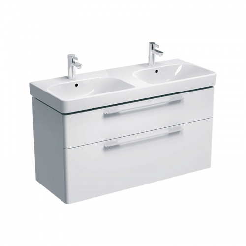 Geberit Smyle White 1200mm Vanity Unit & Double Basin