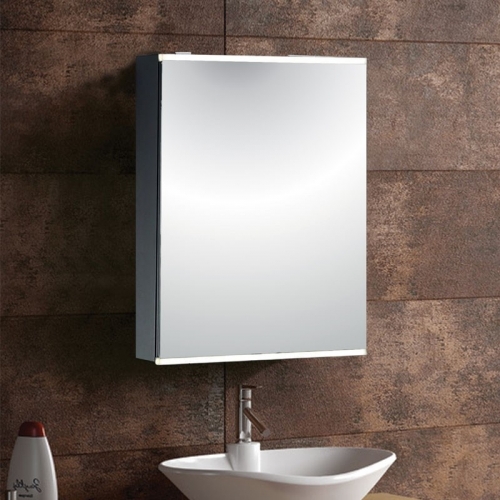 Synergy Taurus Aluminium Mirror Cabinet with Shaver Socket 380 x 610mm