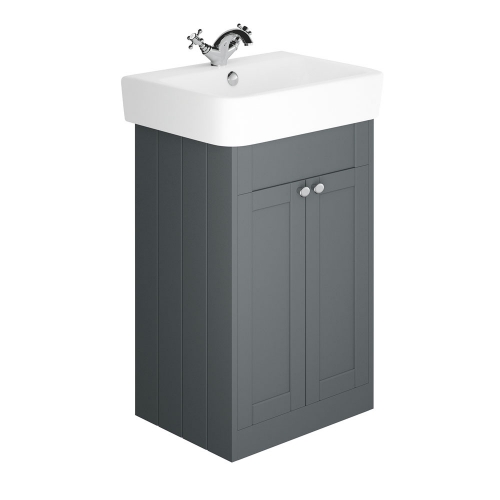 Synergy Henbury Grey 600mm Floor Mounted Vanity Unit with Basin