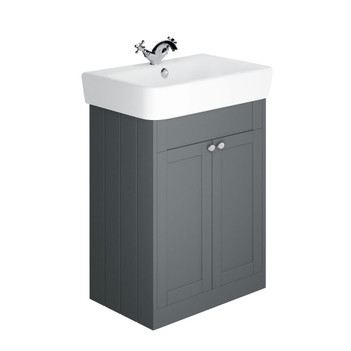 Synergy Henbury Grey 700mm Floor Mounted Vanity Unit with Basin