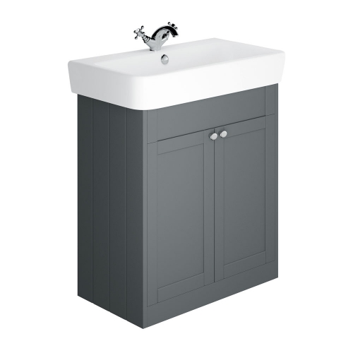 Synergy Henbury Grey 800mm Floor Mounted Vanity Unit with Basin