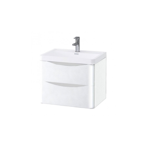 Synergy Kiev White Gloss 600mm Wall Mounted Vanity Unit and Basin