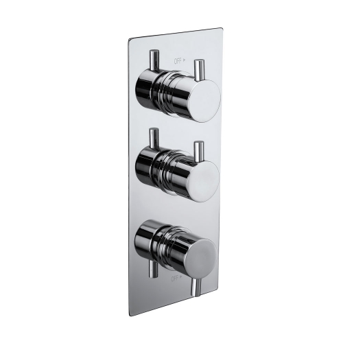 Synergy Triple Concealed Rectangular Shower Valve With Diverter - Round Handles