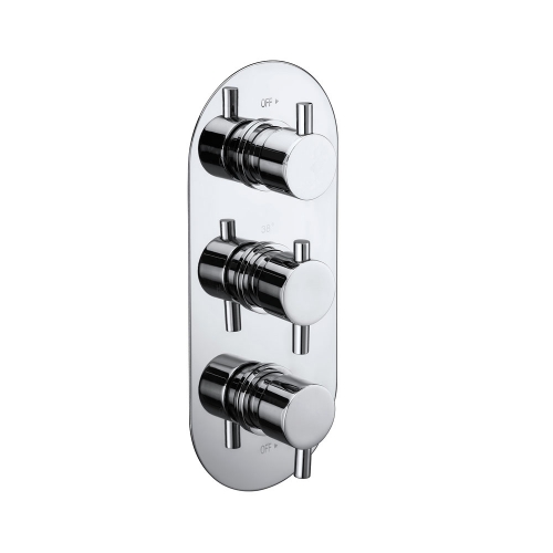 Synergy Triple Concealed Oval Shower Valve With Diverter - Round Handles