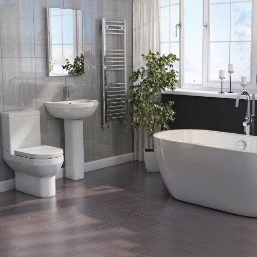 Modern Bathroom Suite with Freestanding Bath