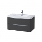 Synergy Kiev Grey Matt 900mm Wall Mounted Vanity Unit and Basin