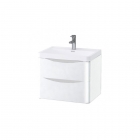 Synergy Kiev White Gloss 600mm Wall Mounted Vanity Unit and Basin