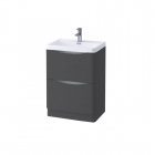 Synergy Kiev Grey Matt 600mm Floor Mounted Vanity Unit and Basin