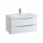 Synergy Kiev White Gloss 900mm Wall Mounted Vanity Unit and Basin