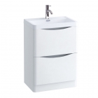 Synergy Kiev White Gloss 600mm Floor Mounted Vanity Unit and Basin