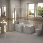 L Shape Shower Bath Suite