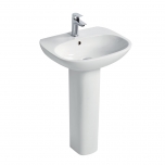 Ideal Standard Tesi Basin 50cm 1 Tap Hole With Full Pedestal